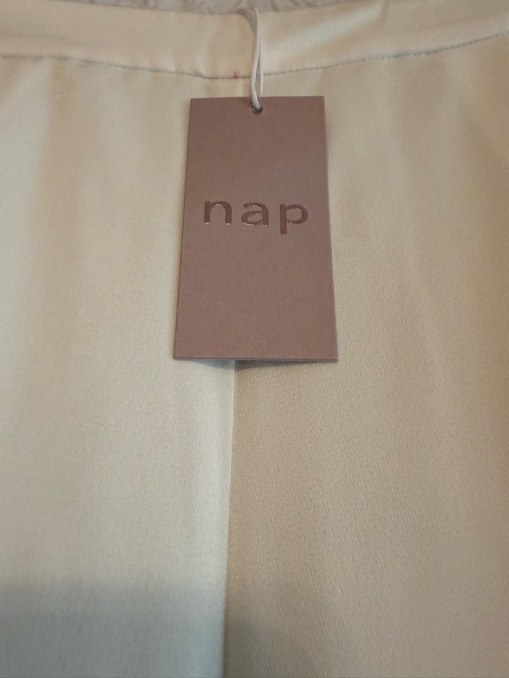 NAP Cream Wide-Leg Satin Pants - Picture 2 of 5